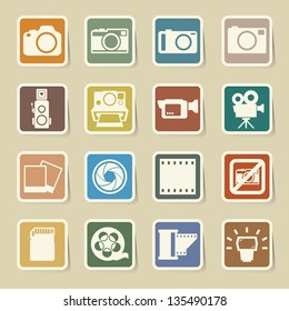 Camera and Video sticker icons set, Illustration