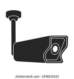 Camera video vector black icon. Vector illustration cctv on white background. Isolated black illustration icon of camer video.
