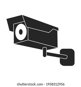 Camera video vector black icon. Vector illustration cctv on white background. Isolated black illustration icon of camer video.