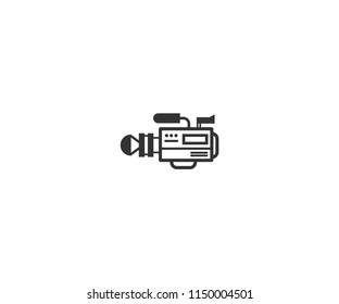 camera video vector in line art style. flat icon design template