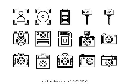 Camera and Vidio, vector icon set for apps, website, mobile, infographic and etc