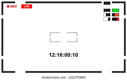 camera vievfinder vector image with rec and live icons