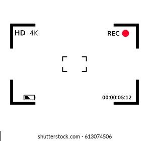 Camera view finder focusing screen recording Video screen vector viewfinder 