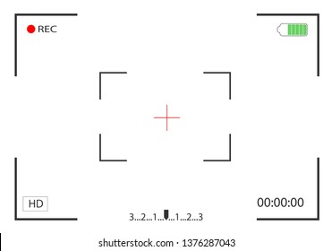 カメラビューとフォーカス画面の録画ビデオ カメラフレームビューファインダー ベクターイラスト のベクター画像素材 ロイヤリティフリー Shutterstock