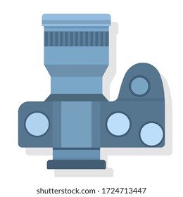 camera view from up. object flat color vector illustration