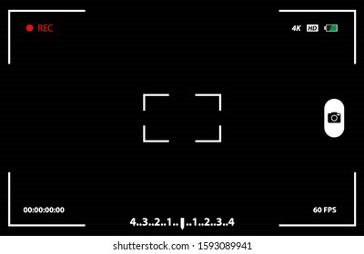 Camera view viewing images. Visual screen focusing. Vector