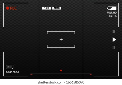 Camera view viewing images. Visual screen focusing. Vector