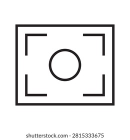 Camera viewfinder autofocus focus frame line icon, photography interface symbol in vector outline.