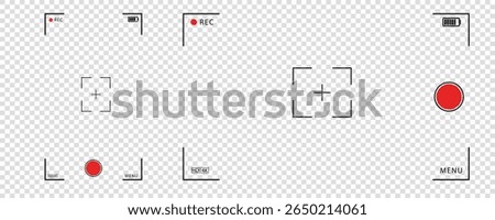 Camera viewfinder with camcorder screen and recording mode