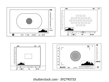 Camera viewfinder display.  vector illustration.
