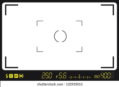 Camera Viewfinder With Exposure And Camera Settings.