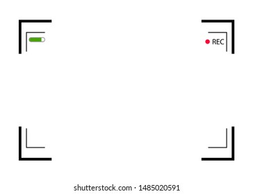 Camera viewfinder. Focusing screen of the camera. Viewfinder camera recording. Vector template for your design.