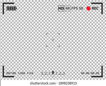 Camera viewfinder. focusing screen camera. recording. Video screen vector. Flat design for business financial marketing banking advertising web concept cartoon illustration.