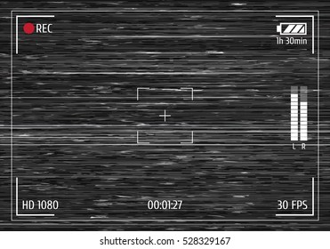 Camera viewfinder. Focusing screen of the camera. Viewfinder camera recording. Vector template for your design.