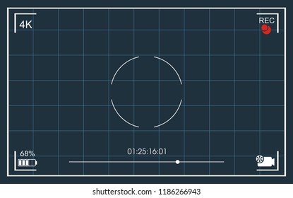Camera viewfinder. Focusing screen of the camera. Vector simple composition template for your design.