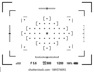 Camera viewfinder. Focusing screen of the camera. Vector template for your design . Eps 10 vector illustration