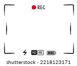 Camera viewfinder frame hand drawn style, video or photo focus screen. Sketch recording or snapshot template, digital display dslr cam, capture interface for photography or videography, flat vector.