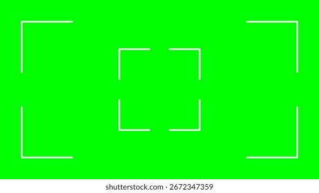 Ilustración de la cuadrícula del visor de la cámara, marco de composición simple para la Fotografía y el diseño de la videografía.