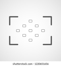 Camera viewfinder icon. Vector illustration. Focusing screen of the camera.