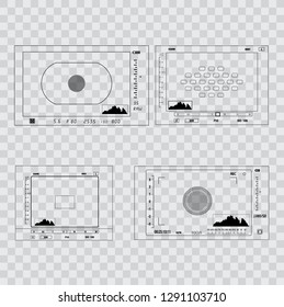 Camera viewfinder on transparent background.