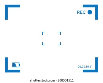 Camera viewfinder rec background vector