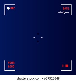 Camera viewfinder rec background vector.   