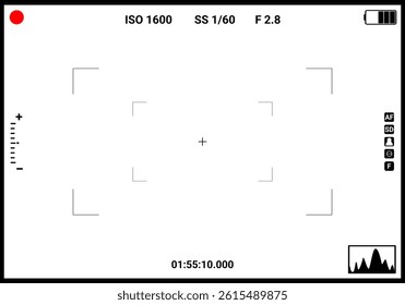 Camera viewfinder. Camera recording. Camera display. Photo frame vector design