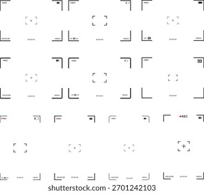 Camera Viewfinder Screen and Photography Interface icon Set. Video Recording Frame and Shutter Screen symbols. Digital Camera Display sign