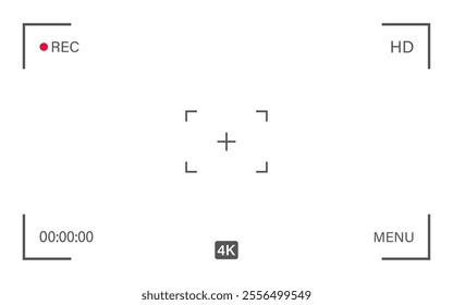 Camera viewfinder screen. Video camera display. Full HD format.