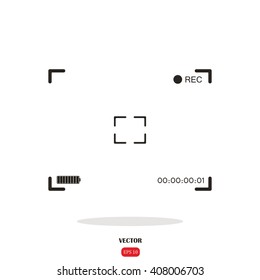 Camera viewfinder. Template focusing screen of the camera. 