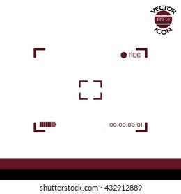 Camera viewfinder. Template focusing screen of the camera
