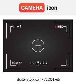 Camera viewfinder. Template focusing screen of the camera