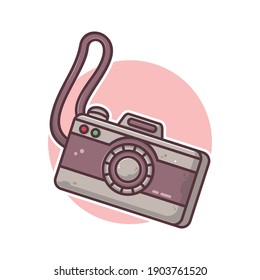 camera vintage cartoon vector illustration