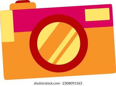 Camera vintage vector illustration withh summer vibes