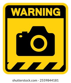 Camera Warning Sign, Vector Illustration, Isolate On White Background Label.EPS10
