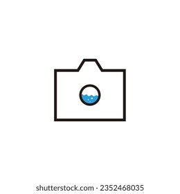 Camera, water geometric symbol simple logo vector