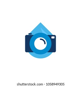 Camera Water Logo Icon Design