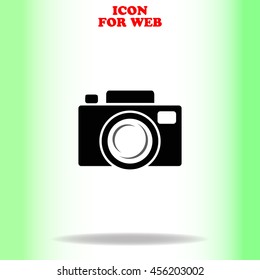 Camera web icon. Black illustration on white background