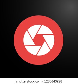 camera, web icon or user interface button, vector.