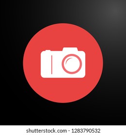 camera, web icon or user interface button, vector.