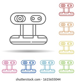 Camera web in multi color style icon. Simple thin line, outline vector of robotics engineering icons for ui and ux, website or mobile application