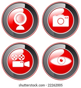 camera, webcam, eye - button-set