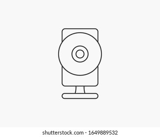 Camera, webcam icon. Vector illustration, flat design.
