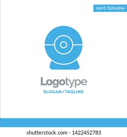 Camera, Webcam, Security Blue Solid Logo Template. Place for Tagline