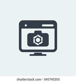 camera website icon button display flat design