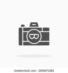 Camera wedding icon. Solid or glyph style. Vector illustration. Enjoy this icon for your project.