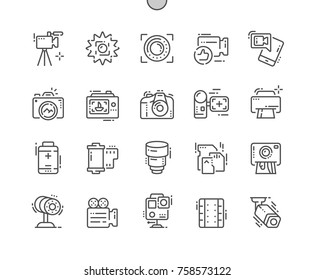 Camera Well-crafted Pixel Perfect Vector Thin Line Icons 30 2x Grid for Web Graphics and Apps. Simple Minimal Pictogram