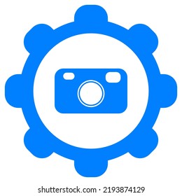 Camera and wheel on white