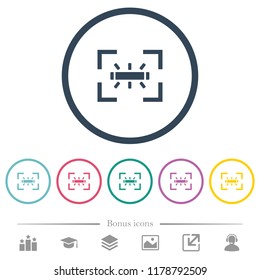 camera white balance fluorescent mode flat color icons in round outlines. 6 bonus icons included.