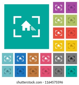 Camera white balance shade mode multi colored flat icons on plain square backgrounds. Included white and darker icon variations for hover or active effects.